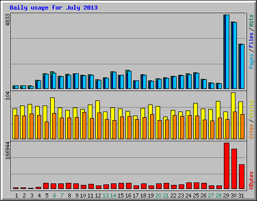 Daily usage for July 2013