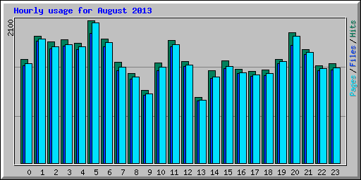 Hourly usage for August 2013