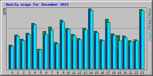 Hourly usage for December 2015