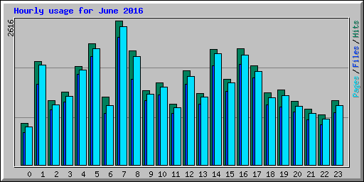 Hourly usage for June 2016