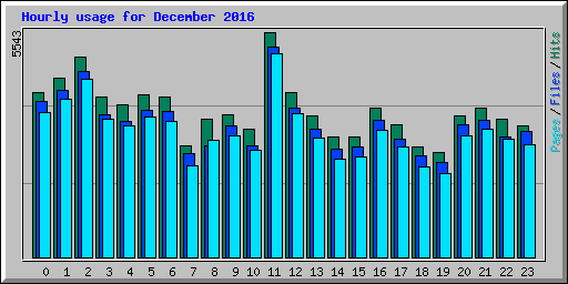 Hourly usage for December 2016