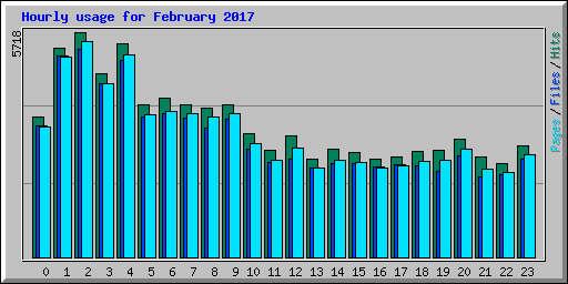 Hourly usage for February 2017